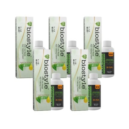 Biostyle Bitki Özlü Argan ve Keratin 8.00 Yoğun Açık Kumral 5 Adet 60 ML Saç Boyası + 5 Adet Oksidan