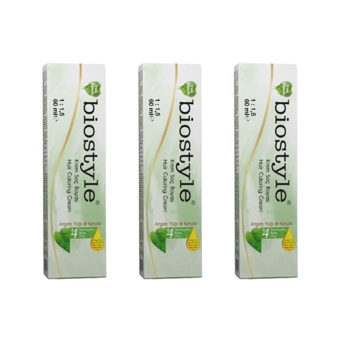 Biostyle Bitki Özlü Argan ve Keratin 0.22 Turuncu Azaltıcı 3 Adet 60 ML Saç Boyası Oksidansız