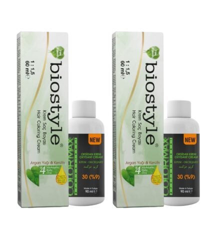 Biostyle Bitki Özlü Argan ve Keratin 0.22 Turuncu Azaltıcı 2 Adet 60 ML Saç Boyası + 2 Adet Oksidan