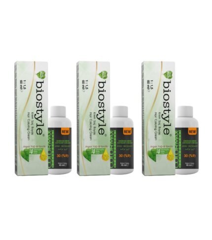 Biostyle Bitki Özlü Argan ve Keratin 0.22 Turuncu Azaltıcı 3 Adet 60 ML Saç Boyası + 3 Adet Oksidan